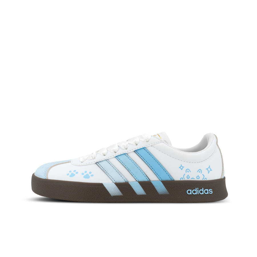 Adidas Adidas Vl Court Classic Gorilla Mischief XJDD Happy Blue Cat Low top Skateboard Shoes Women's Blue White