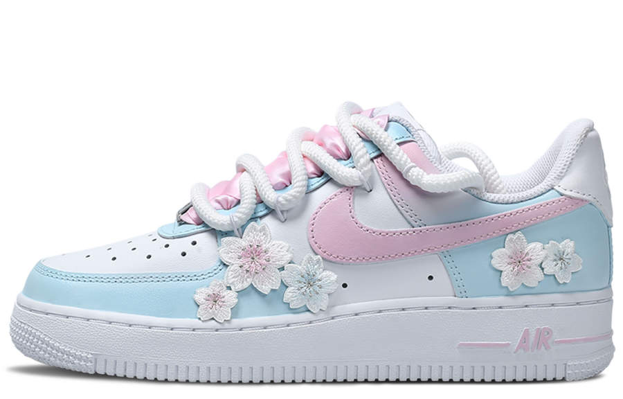 Nike Nike Air Force 1 Low top Skateboard Shoes Women's Blue Pink