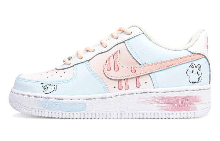 Nike Nike Air Force 1 Slip Resistant Abrasion Resistant Low top Skateboard Shoes Unisex Pink