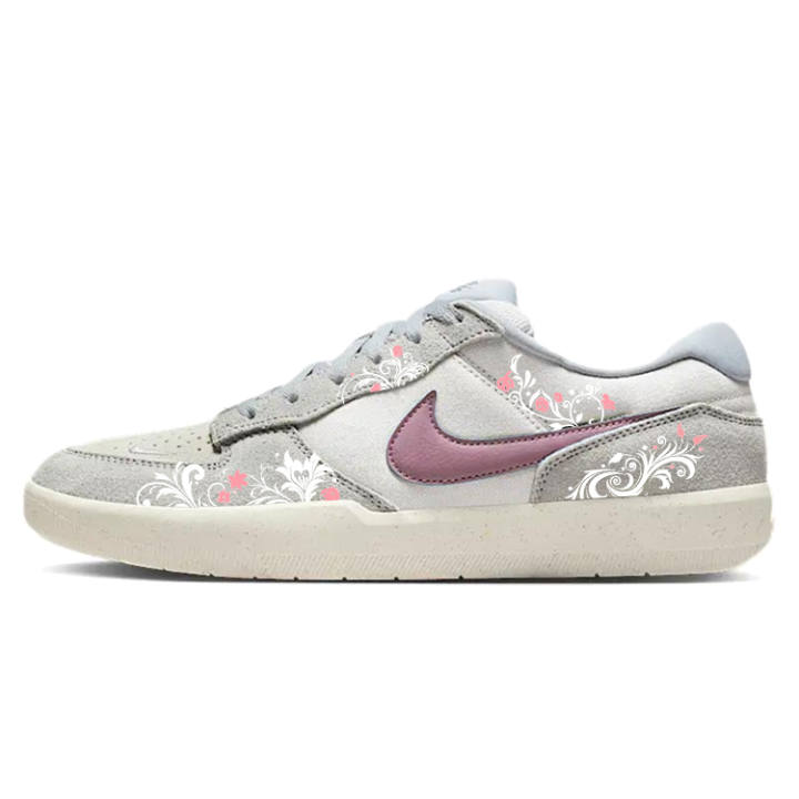 Nike Nike SB Force 58 Slip Resistant Abrasion Resistant Low top Skateboard Shoes Unisex Gray Pink