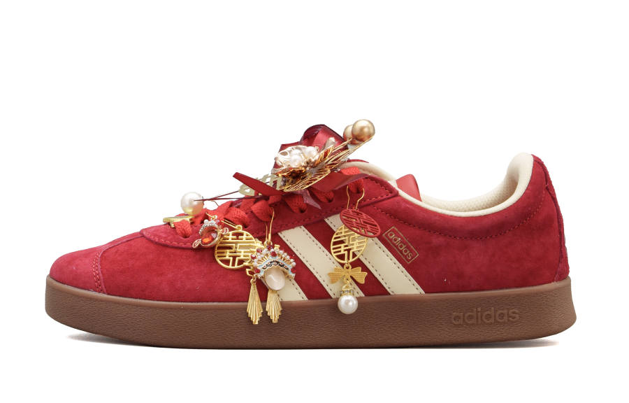 Adidas Adidas Vl Court Classic Abrasion Resistant Abrasion Resistant Low top Skateboard Shoes Unisex Red