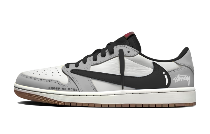 Jordan Travis Scott x Jordan Air Jordan 1 313 Manufacturing, Double Shadow Mist Cushioning, Wear Resistant Low top