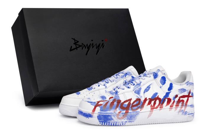 Nike Nike Air Force 1 811 Manufacturing, Dark Blue Fingerprint Scene, Special Shoe Box Low top Skateboard Shoes Unisex