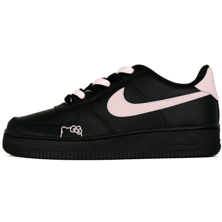 Nike Nike Air Force 1 Air Force 1 Black Warrior Abrasion Resistant Low top Skateboard Shoes Unisex Black Pink