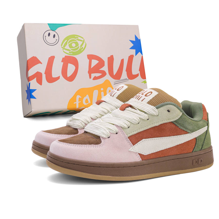 GLO BULL Puffy Shoes Cow Suede Coverage Abrasion Resistant Lightweight Breathable Slip Resistant Low top