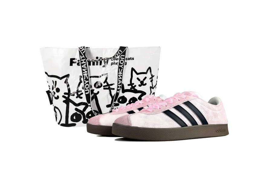 Adidas Neo VL Court Lifestyle Pink Fairy Tales Slip Resistant Abrasion Resistant Low top Skateboard Shoes Unisex