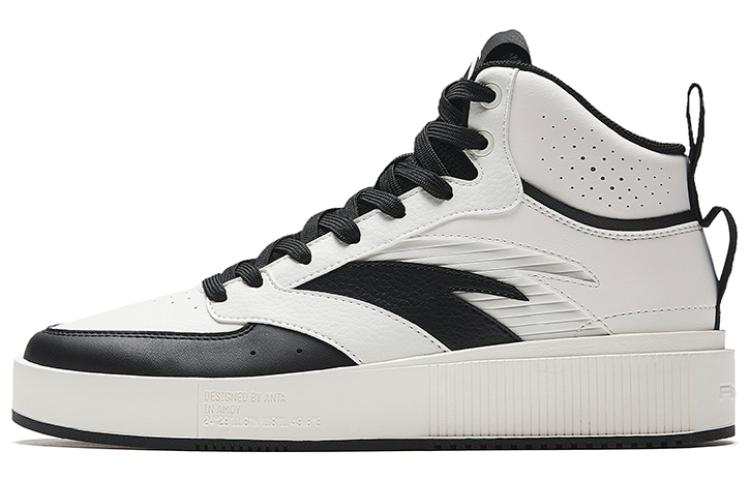 Anta Milk Cap 2 Slip Resistant Abrasion Resistant Mid top Skateboard Shoes Women's White Black