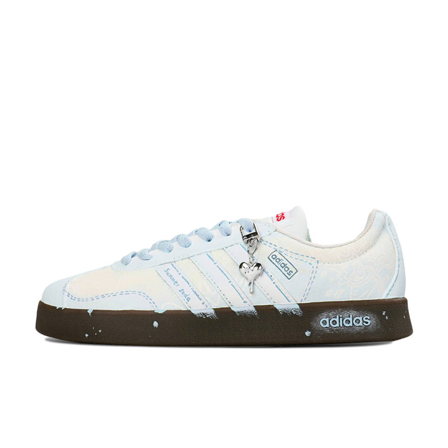 Adidas Neo VL Court Lifestyle Free Panda, Aqua Blue Breathable Low top Skateboard Shoes Unisex Blue White