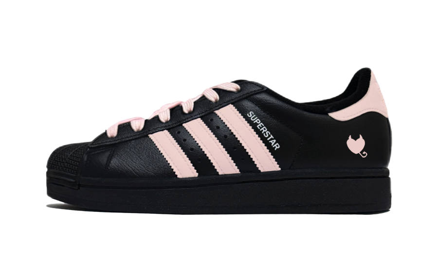 Adidas Originals Superstar 2 Puppy Fragment Low top Skateboard Shoes Unisex Black Pink