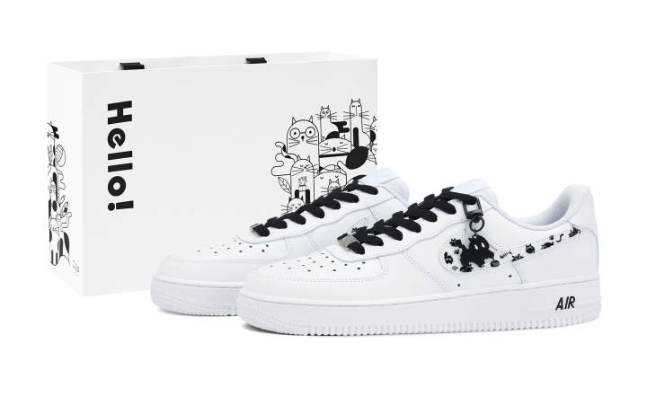 Nike Nike Air Force 1 Low top Skateboard Shoes Unisex White Black