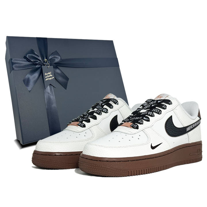 Nike Nike Air Force 1 Skateboard Shoes Unisex Low Top Black/White/Cocoa Brown