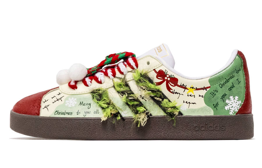 Adidas Adidas VL COURT 2.0 Fantasia, Love Planner Leather Low top Skateboard Shoes Unisex Red Green