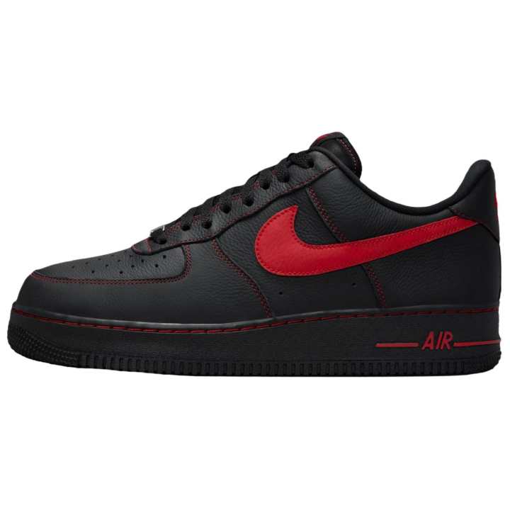 Nike Nike Air Force 1 Breathable Low top Skateboard Shoes Men's Black Red
