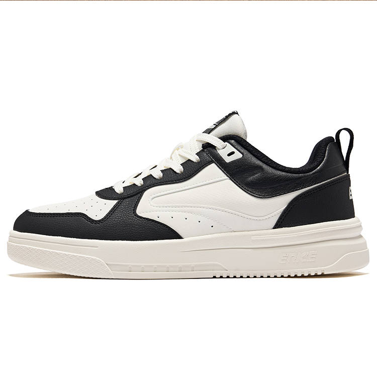 Erke Unrestrained Slip Resistant Abrasion Resistant Low top Skateboard Shoes Men's Microcrystal White Jet Black