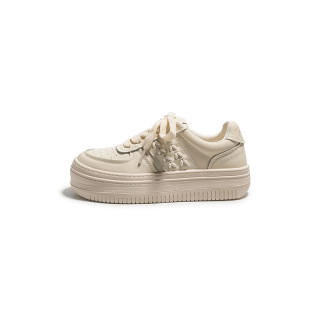 KBNB Lightweight Height Increasing Low top Skateboard Shoes Women's Ecru
