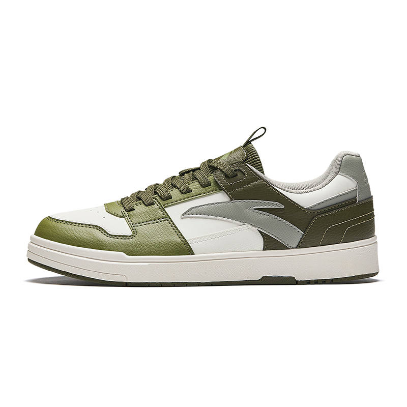Anta Life Collection Slip Resistant Abrasion Resistant Low top Skateboard Shoes Men's White Green