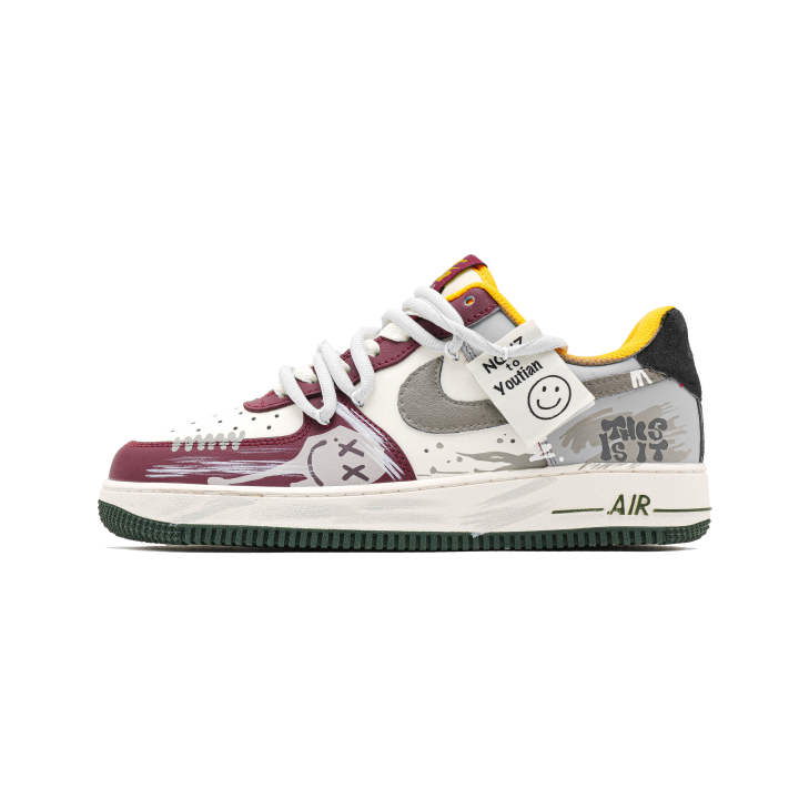 Nike Nike Air Force 1 Cushioning, Wear Resistant Low top Skateboard Shoes Men's Gray Brown