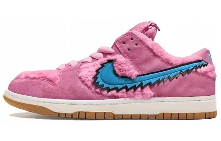 Nike Grateful Dead x Nike Dunk SB 'Bears Pack' Bear Coverage Slip Resistant Low top Skateboard Shoes Unisex Blue Pink