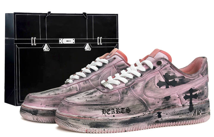 Nike Nike Air Force 1 Phantom Pink, Goth Dark Style Abrasion Resistant Low top Skateboard Shoes Unisex Dirty Pink