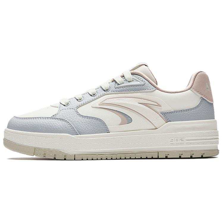 Anta 982 Synthetic Leather Low top Skateboard Shoes Women's Frost Tower Gray Ivory White Lotus Gray