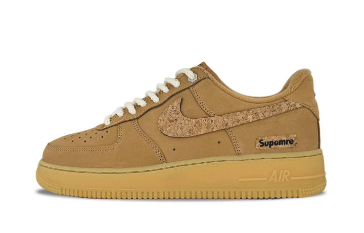 Nike Nike Air Force 1 Cork Abrasion Resistant Abrasion Resistant Low top Skateboard Shoes Unisex Wheat