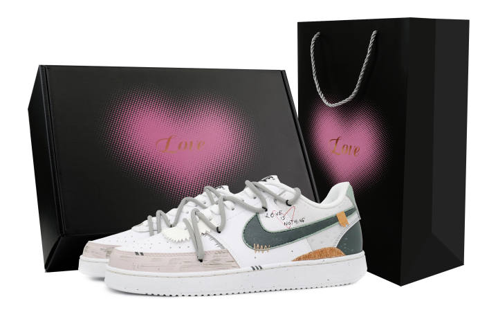 Nike Nike Court Vision 1 Skateboard Shoes Men's Low Top White/Green/Yellow