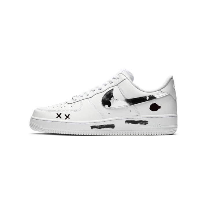 Nike Nike Air Force 1 07 Ink Dot Leather Low top Skateboard Shoes Men's Black White