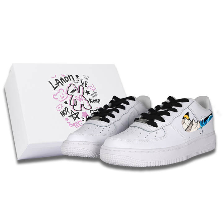 Nike Nike Air Force 1 Mountains, Rivers, And Streams Thermal Coverage Low top Skateboard Shoes Unisex White