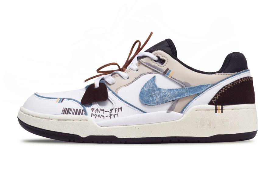 Nike Nike Full Force Weekend Moments, Toe Art Low top Skateboard Shoes Unisex White Brown