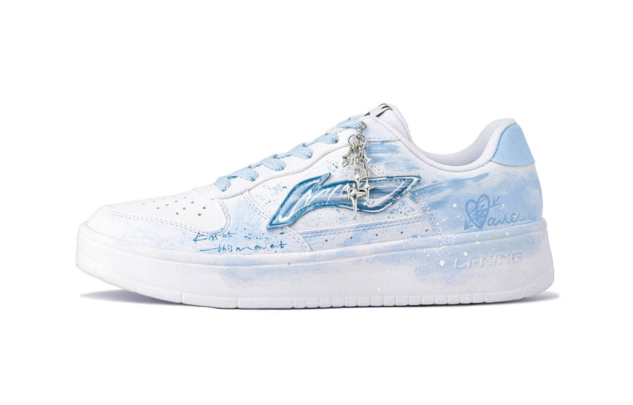 Li-Ning Li Ning Floating Boat Slip Resistant, Abrasion Resistant, Breathable Low top Skateboard Shoes Unisex White Blue
