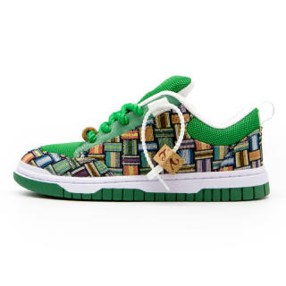 VXDT Avocado Green Candy Couple's Plus Size Puffy Shoes Canvas Leather Slip Resistant Abrasion Resistant Low top