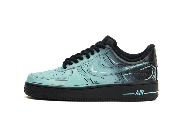 Nike Nike Air Force 1 Comfortable And Trendy Cushioning Impact Resistance Low top Skateboard Shoes Unisex Black Green