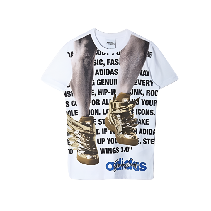 Adidas Adidas T Shirts Men's White Crew Neck Moderate Straight Fit