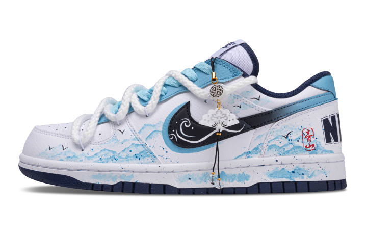 Nike Nike Big Instant Prosperity Cushioning, Wear Resistant Low top Skateboard Shoes Men's Blue White