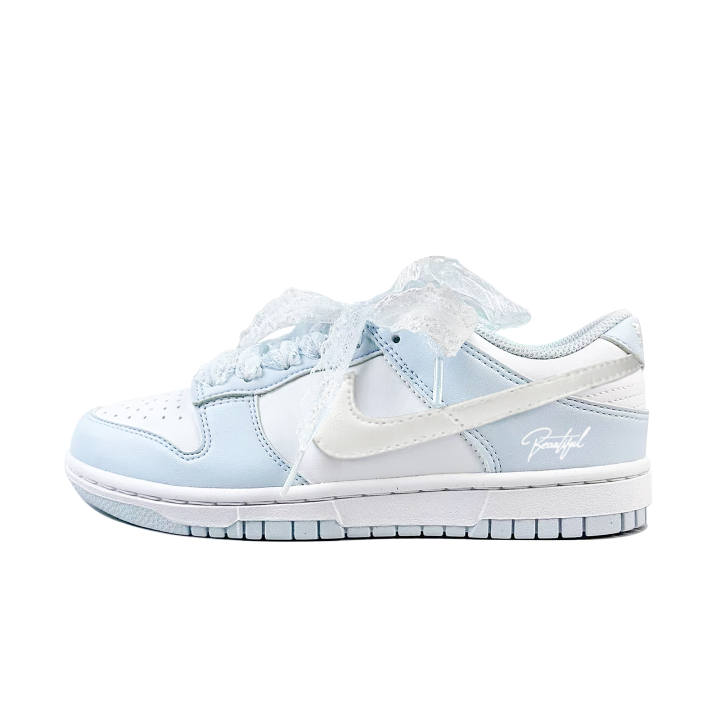 Nike Nike Dunk Abrasion Resistant Low top Skateboard Shoes Unisex Silver Blue
