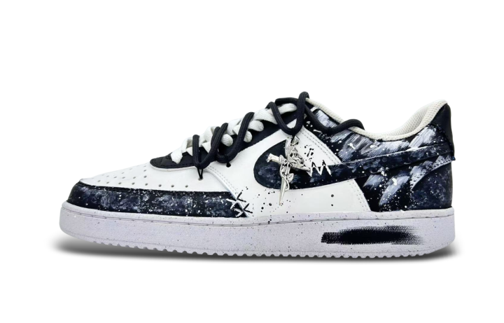Nike Nike Court Vision 1 Slip Resistant, Abrasion Resistant, Lightweight Low top Skateboard Shoes Unisex Black White