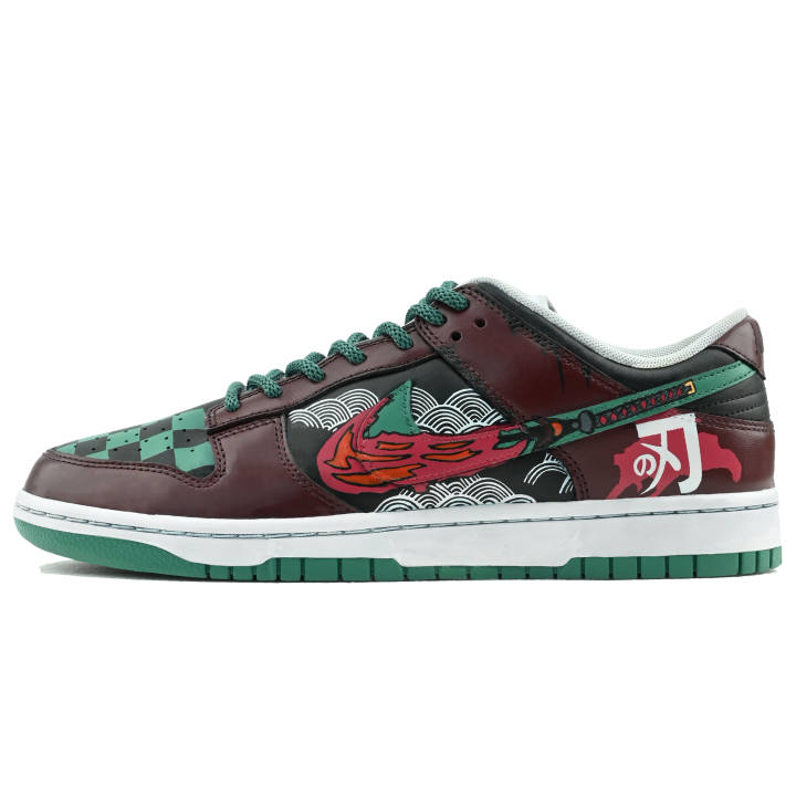 Nike Nike Dunk Blade Pattern Red Wave Abrasion Resistant Abrasion Resistant Low top Skateboard Shoes Unisex Dark Red
