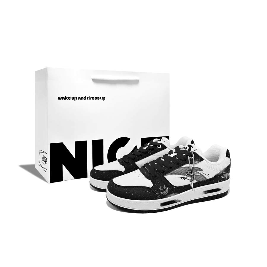 Anta Original 2 Cushioning Abrasion Resistant Low top Skateboard Shoes Unisex Black White