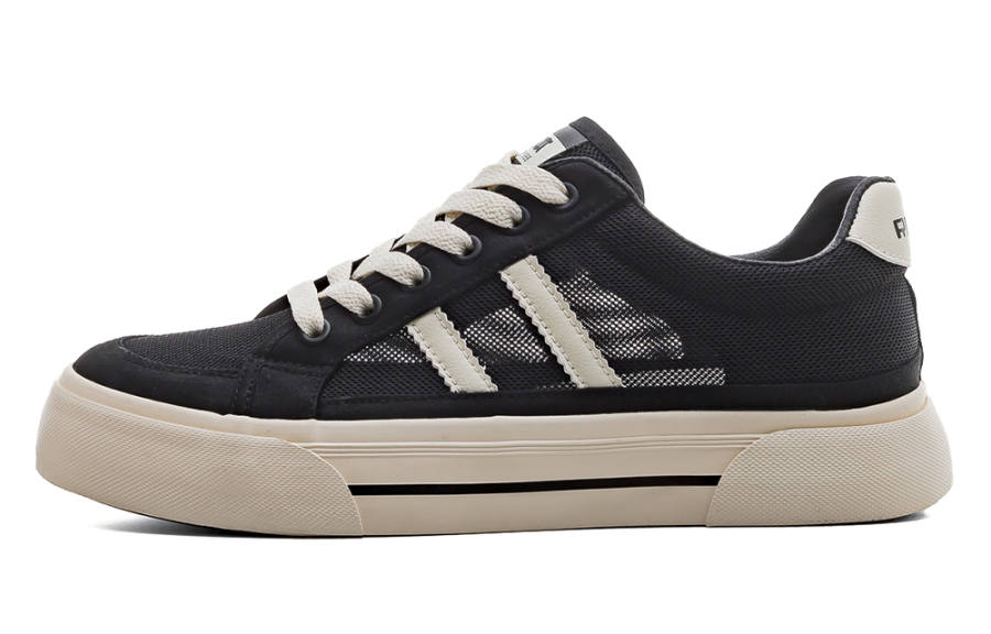RENBEN Low top Skateboard Shoes Unisex Black