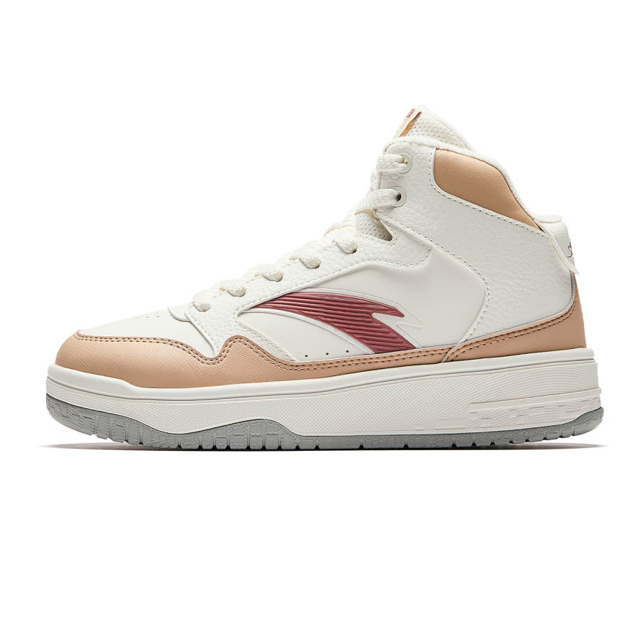 Anta Trendy Skateboard Shoes Women's Ivory White/Light Walnut/Stardust Red