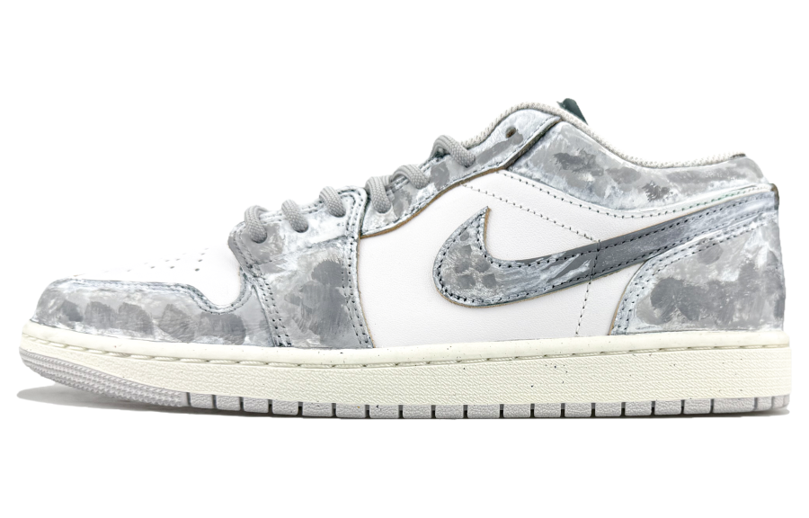 Jordan Jordan Air Jordan 1 Abrasion Resistant Abrasion Resistant Low top Skateboard Shoes Unisex Gray White