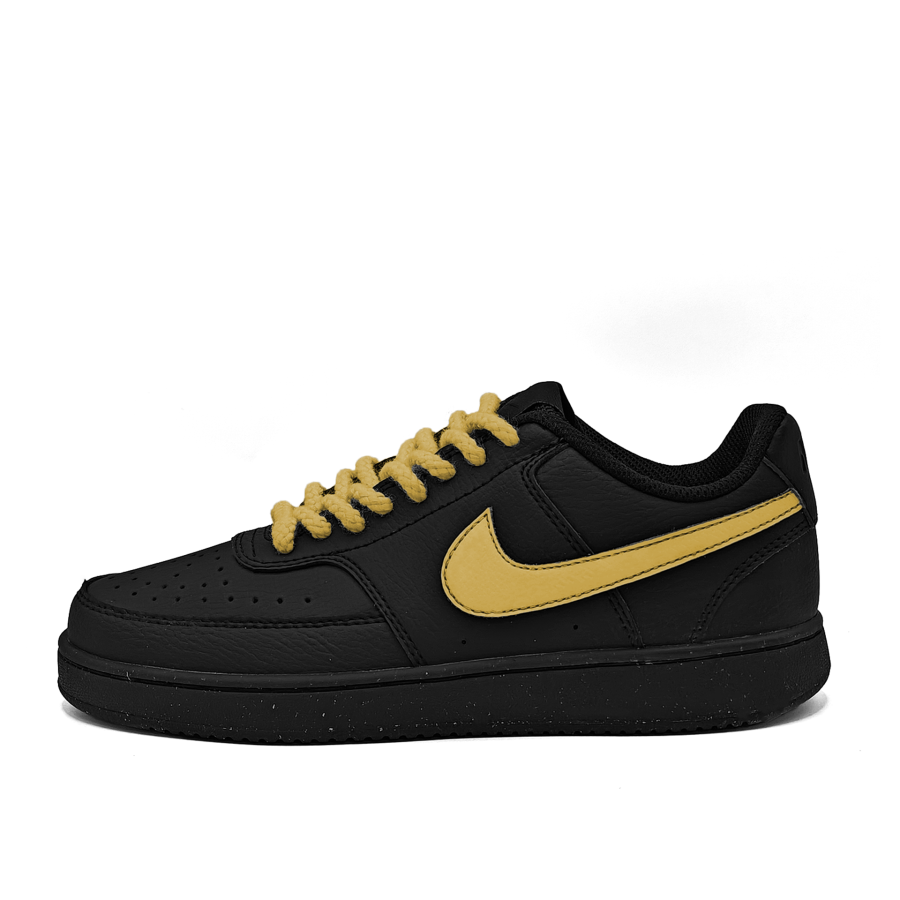 Nike Nike Court Vision Slip Resistant, Lightweight, And Breathable Low top Skateboard Shoes Unisex Black Yellow