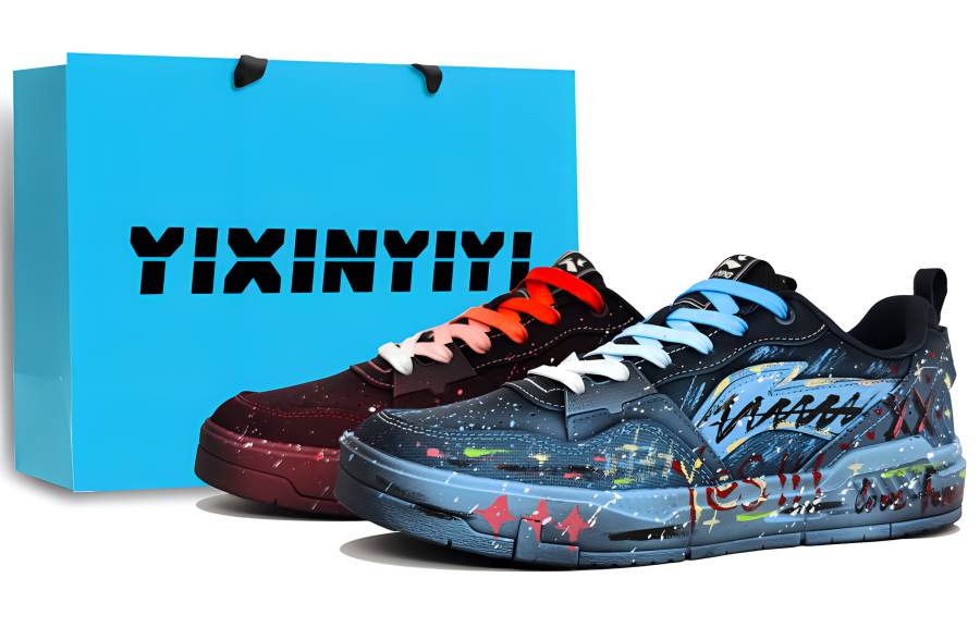 Li-Ning Li Ning Original Era Slip Resistant, Abrasion Resistant, Breathable Low top Skateboard Shoes Men's Red Blue