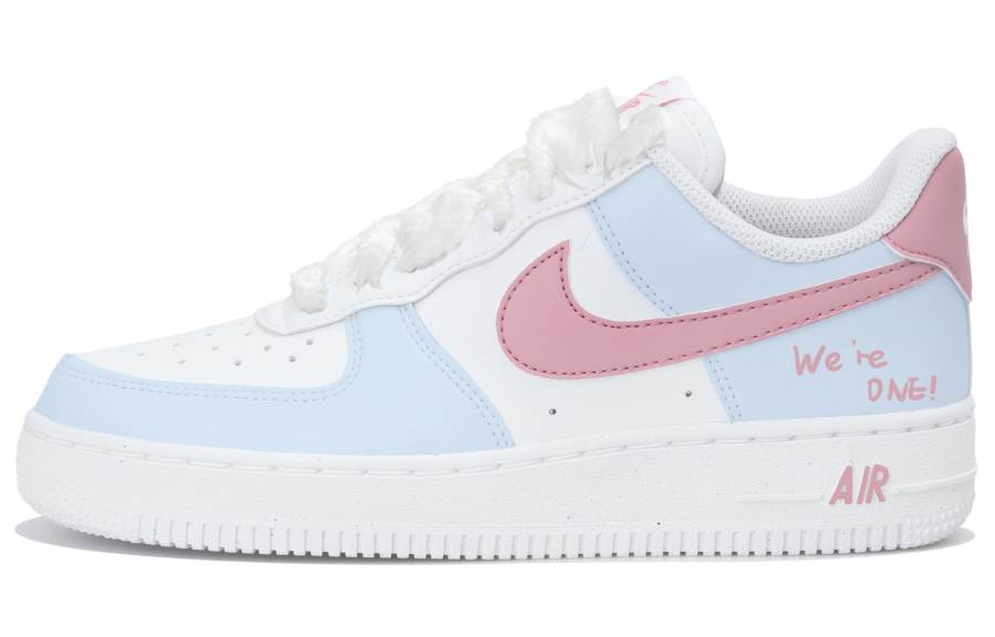 Nike Nike Air Force 1 Low top Skateboard Shoes Women's White Blue Pink