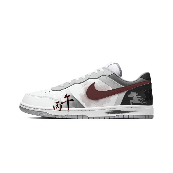 Nike Nike Big Snapdragon Cloud Wind Abrasion Resistant Breathable Low top Skateboard Shoes Men's Gray Red