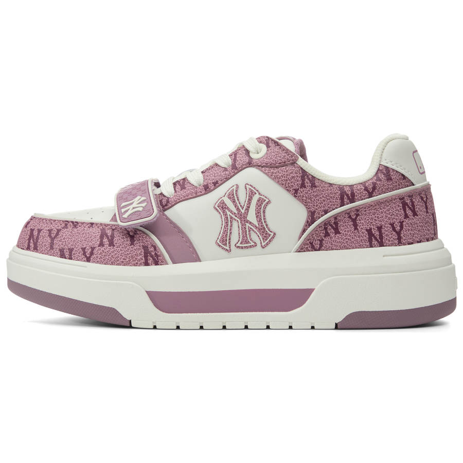 MLB New York Yankees Synthetic Leather Low top Skateboard Shoes Unisex Dark Pink