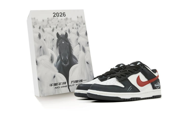 Nike Nike Dunk Abrasion Resistant Low top Skateboard Shoes Unisex Beige Black Red