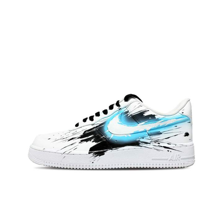 Nike Nike Air Force 1 Slip Resistant Abrasion Resistant Low top Skateboard Shoes Men's White Black