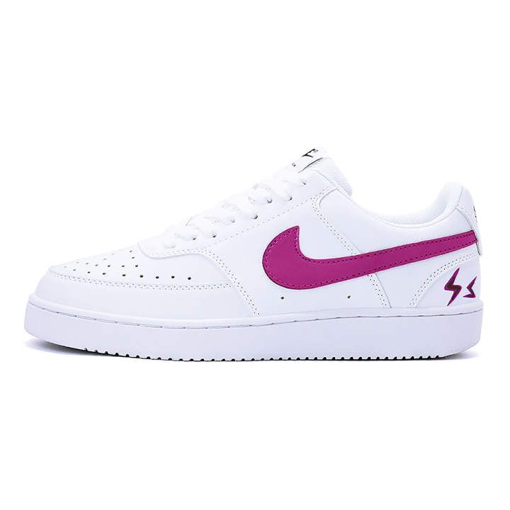 Nike Nike Court Vision 1 Sparkling Flame Red Leather Slip Resistant Abrasion Resistant Low top Skateboard Shoes Unisex