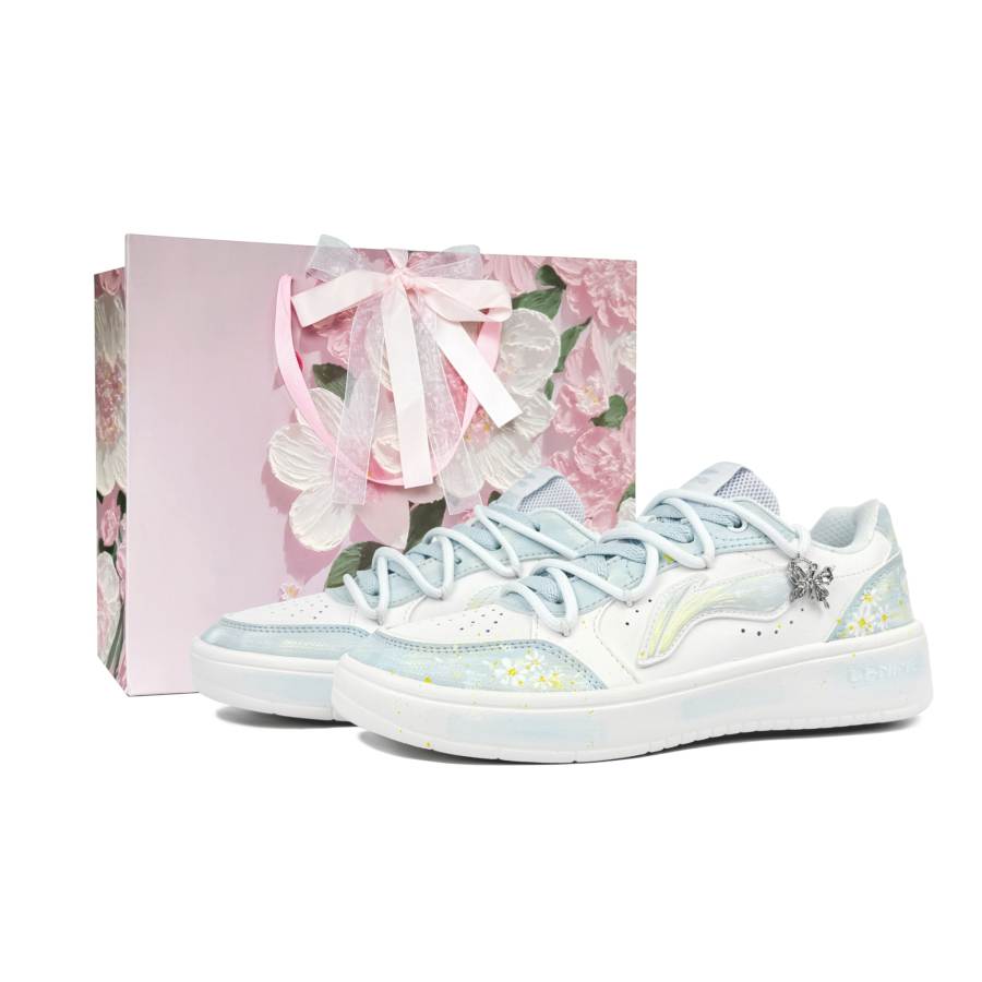 Li-Ning Li Ning Sycee Pure Lightweight, Breathable, And Slip Resistant Low top Skateboard Shoes Women's Light Blue